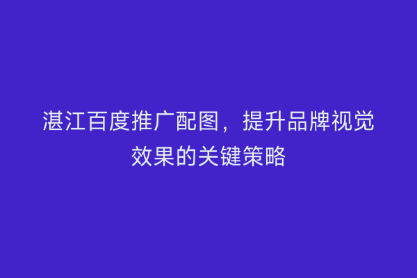 湛江百度推广配图,提升品牌视觉效果的关键策略