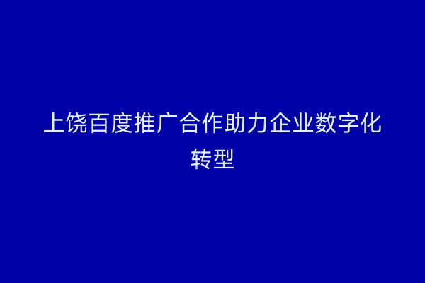 上饶百度推广合作助力企业数字化转型