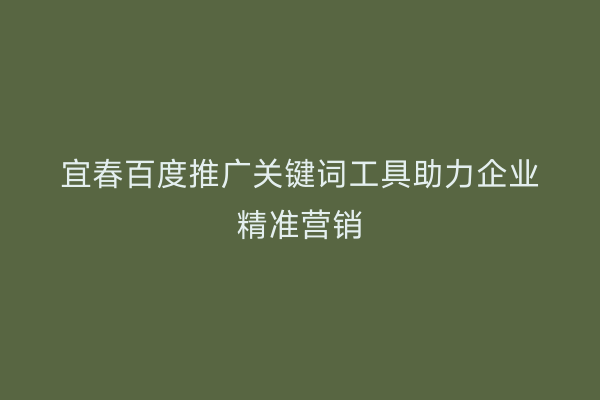 宜春百度推广关键词工具助力企业精准营销