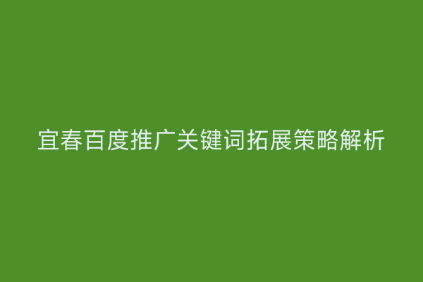 宜春百度推广关键词拓展策略解析