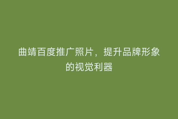 曲靖百度推广照片,提升品牌形象的视觉利器