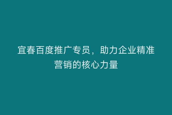 宜春百度推广专员，助力企业精准营销的核心力量
