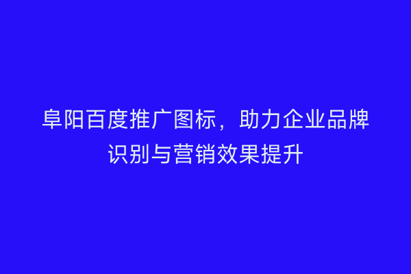 阜阳百度推广图标,助力企业品牌识别与营销效果提升