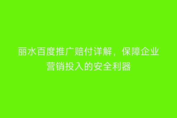 丽水百度推广赔付详解,保障企业营销投入的安全利器