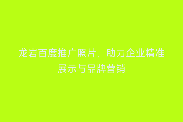龙岩百度推广照片,助力企业精准展示与品牌营销