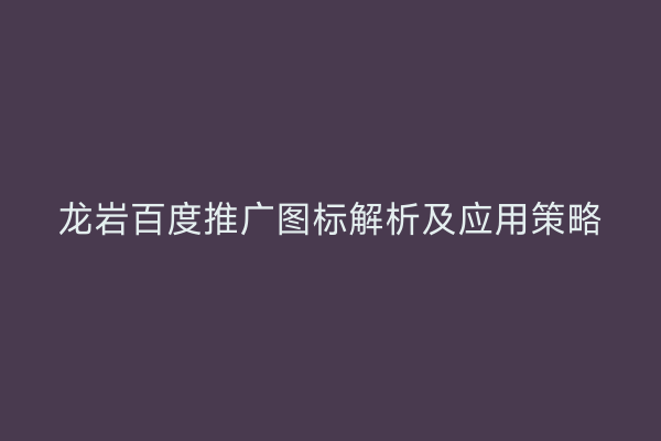 龙岩百度推广图标解析及应用策略