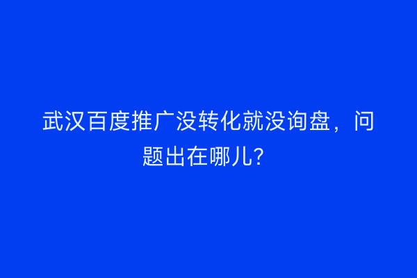 武汉百度推广没转化就没询盘，问题出在哪儿？