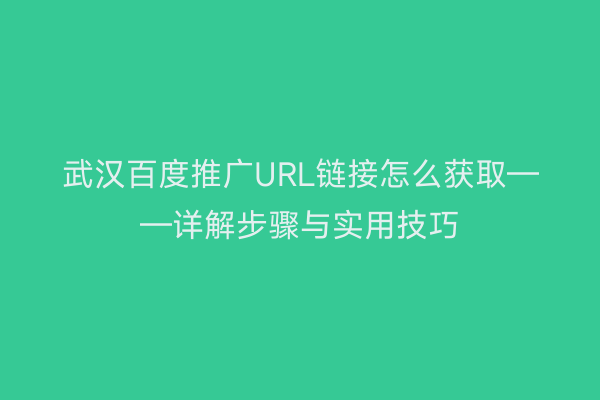 武汉百度推广URL链接怎么获取——详解步骤与实用技巧