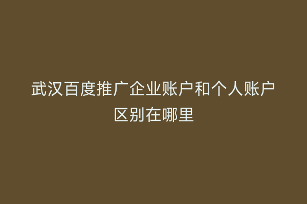 武汉百度推广企业账户和个人账户区别在哪里