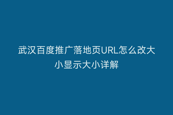 武汉百度推广落地页URL怎么改大小显示大小详解