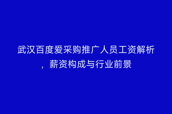武汉百度爱采购推广人员工资解析，薪资构成与行业前景