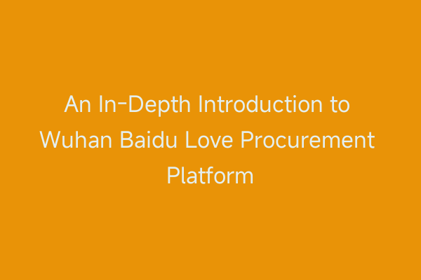 An In-Depth Introduction to Wuhan Baidu Love Procurement Platform