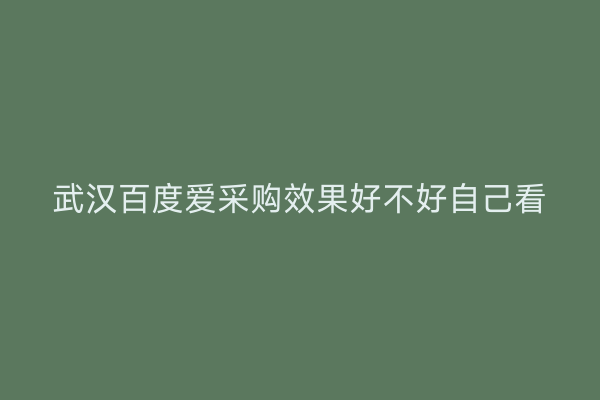 武汉百度爱采购效果好不好自己看