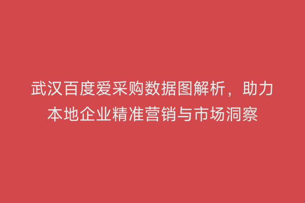 武汉百度爱采购数据图解析，助力本地企业精准营销与市场洞察