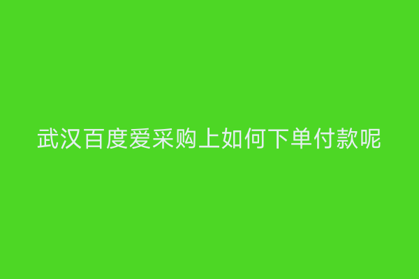 武汉百度爱采购上如何下单付款呢