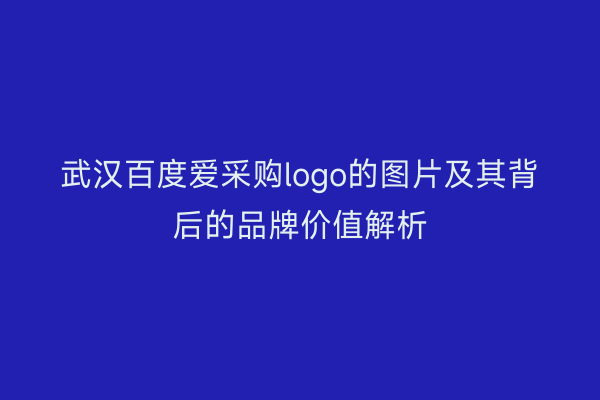 武汉百度爱采购logo的图片及其背后的品牌价值解析