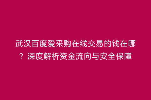 武汉百度爱采购在线交易的钱在哪？深度解析资金流向与安全保障