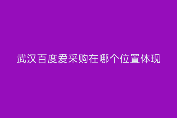 武汉百度爱采购在哪个位置体现