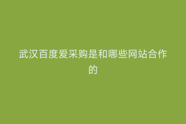 武汉百度爱采购是和哪些网站合作的