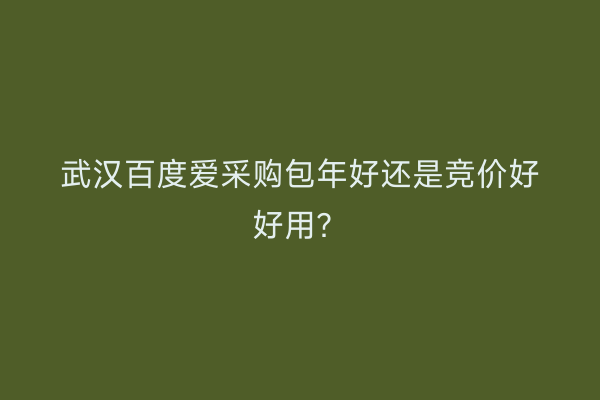 武汉百度爱采购包年好还是竞价好好用？