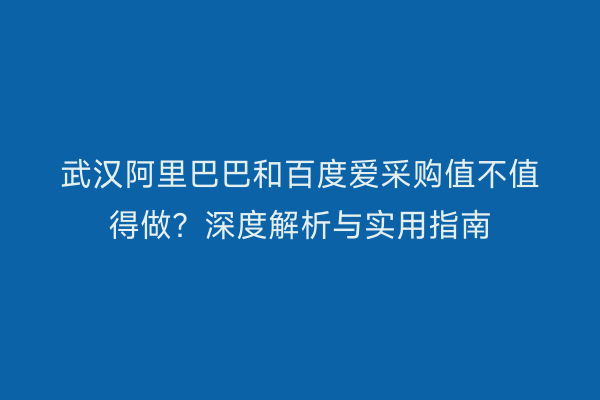武汉阿里巴巴和百度爱采购值不值得做？深度解析与实用指南