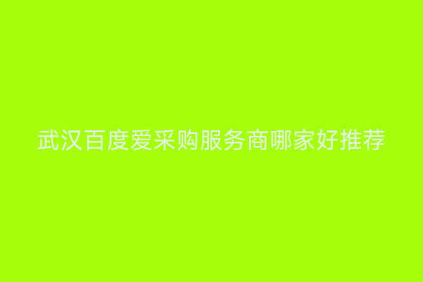武汉百度爱采购服务商哪家好推荐