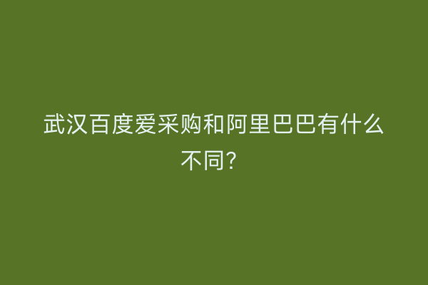 武汉百度爱采购和阿里巴巴有什么不同？
