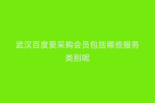 武汉百度爱采购会员包括哪些服务类别呢