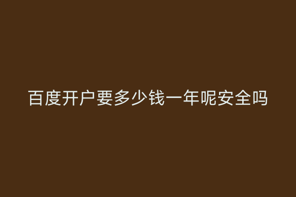 百度开户要多少钱一年呢安全吗
