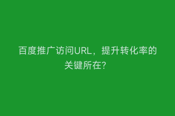 百度推广访问URL，提升转化率的关键所在？