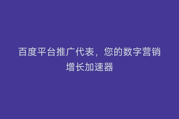 百度平台推广代表，您的数字营销增长加速器